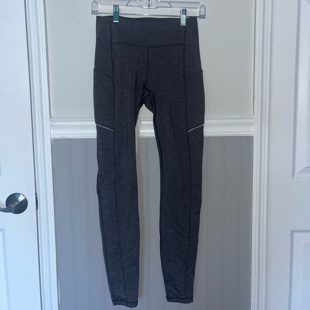 Lululemon Gray Leggings With Side Pockets